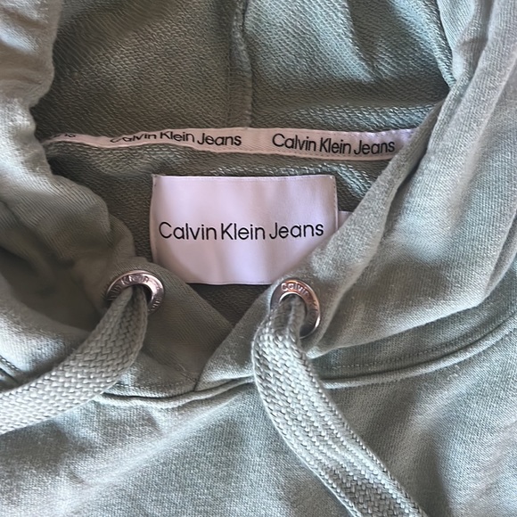 Sage green calvin klein cropped hoodie - Picture 3 of 3